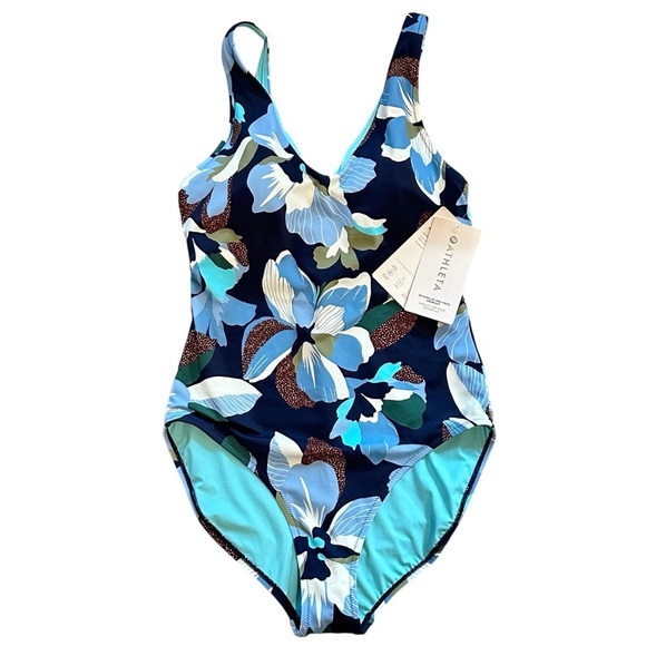 ATHLETA Seychelles One Piece Swimsuit in Hero Bloom Blue - Picture 3 of 9